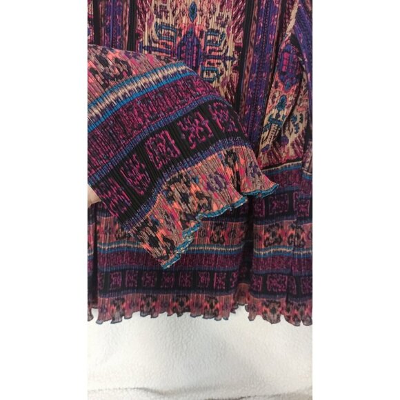 Nanette Lepore Crochet Square Neck Tunic Top Womens Medium Purple Bell Sleeve - Picture 14 of 14